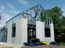 Záklop Stalart SCS konstrukce domu fasádními deskami CETRIS